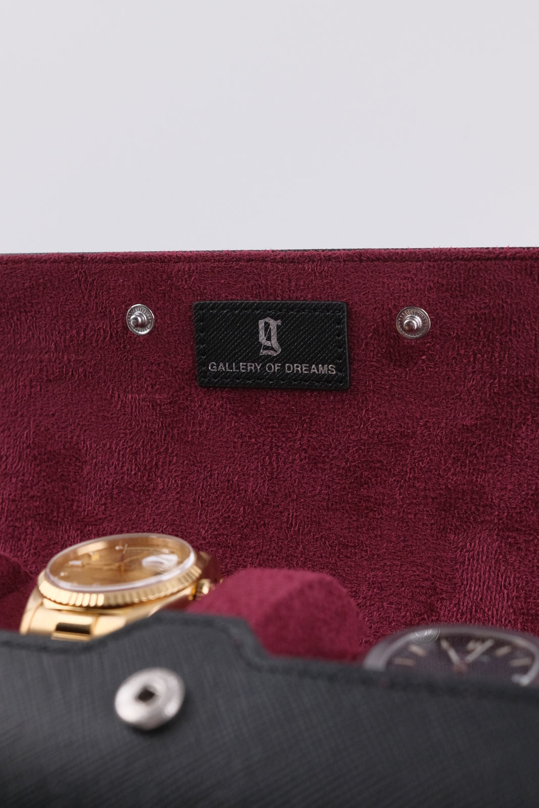 Uhrenrolle 3 - Large - Midnight Black & Wine Red