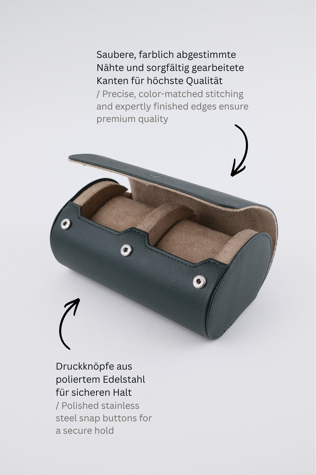 Uhrenrolle 2 - Medium - Forest Green & Milky Coffee