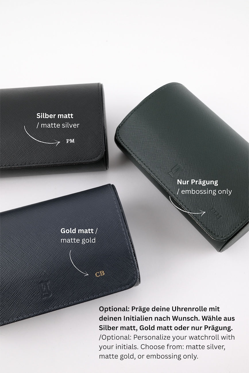 Rouleau de montres 2 - Moyen - Vert forêt et café au lait