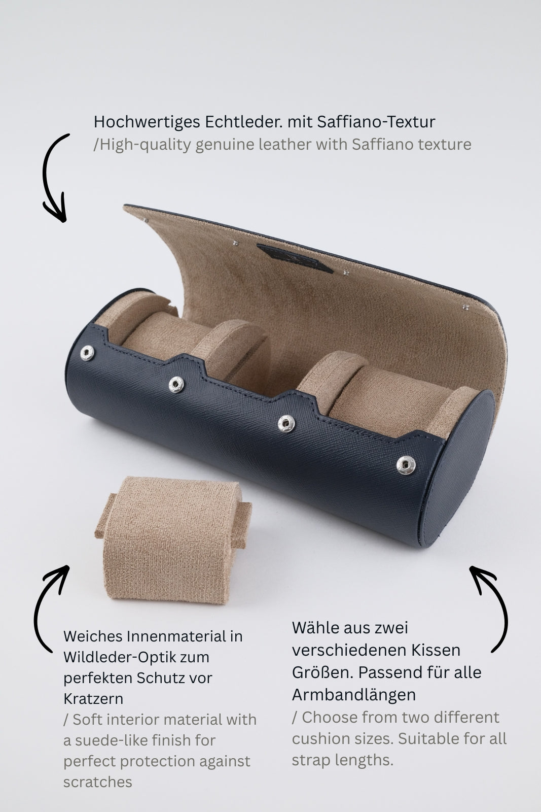 Uhrenrolle 3 - Large - Ocean Blue & Milky Coffee