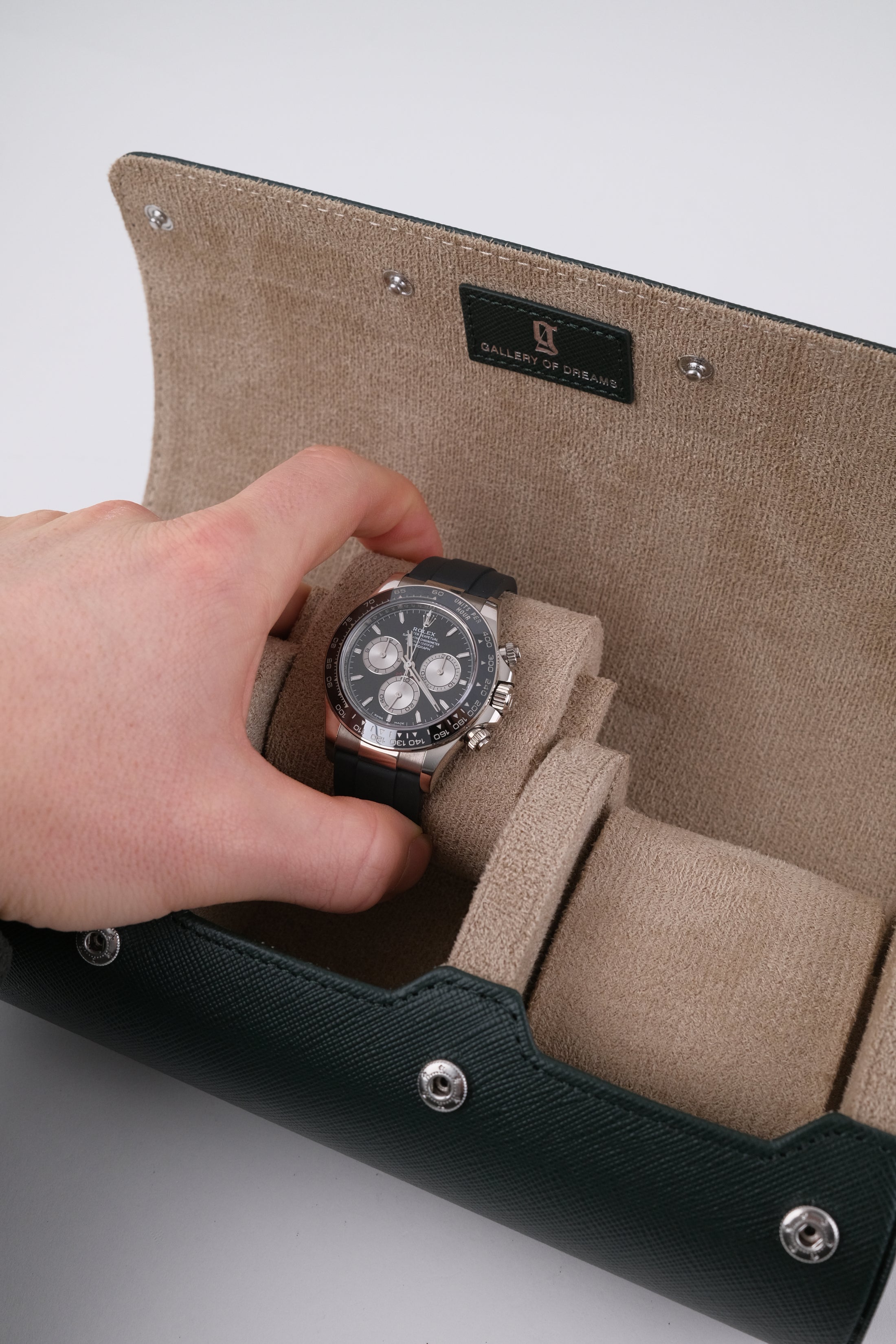 Uhrenrolle 3 - Large - Forest Green & Milky Coffee