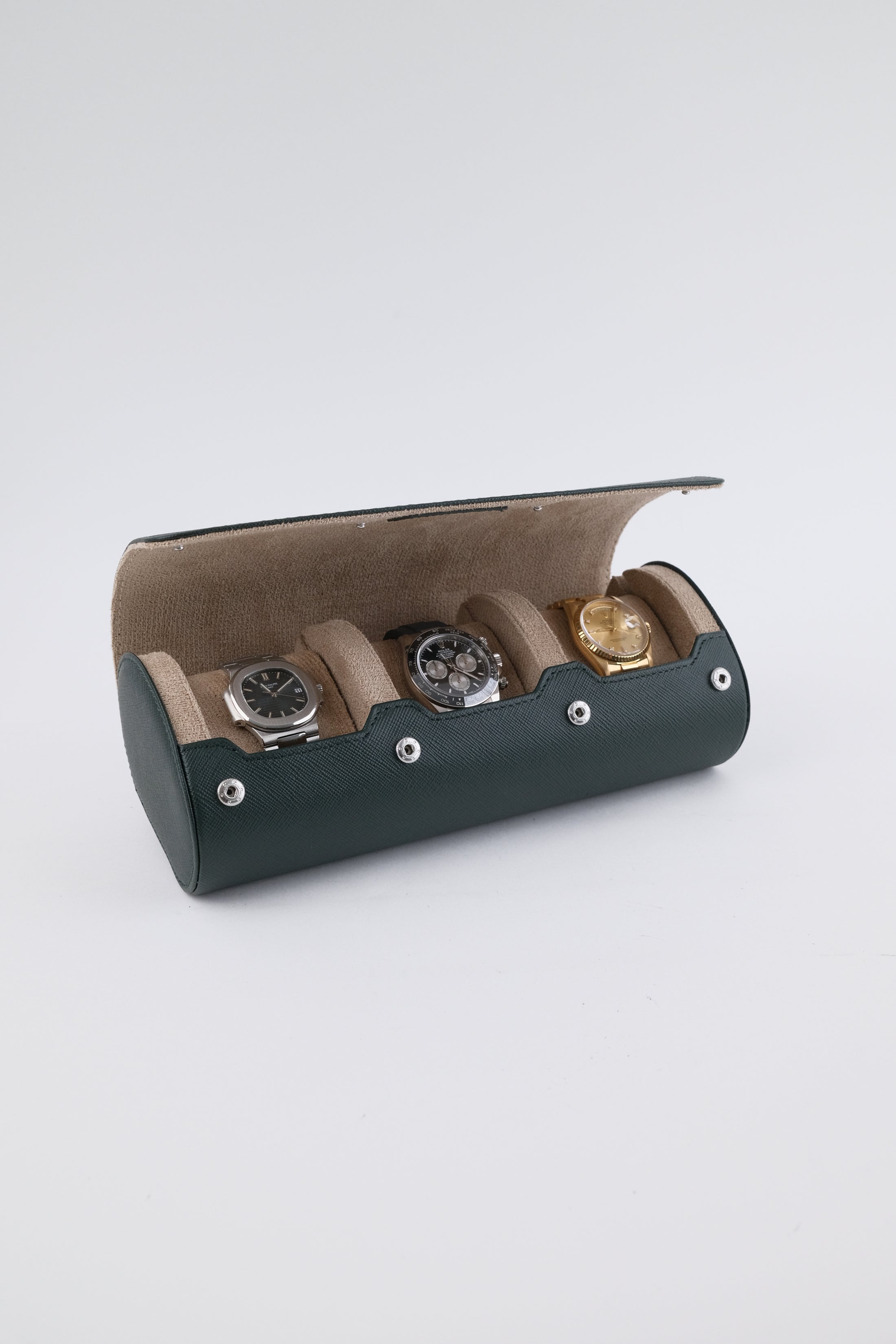 Uhrenrolle 3 - Large - Forest Green & Milky Coffee