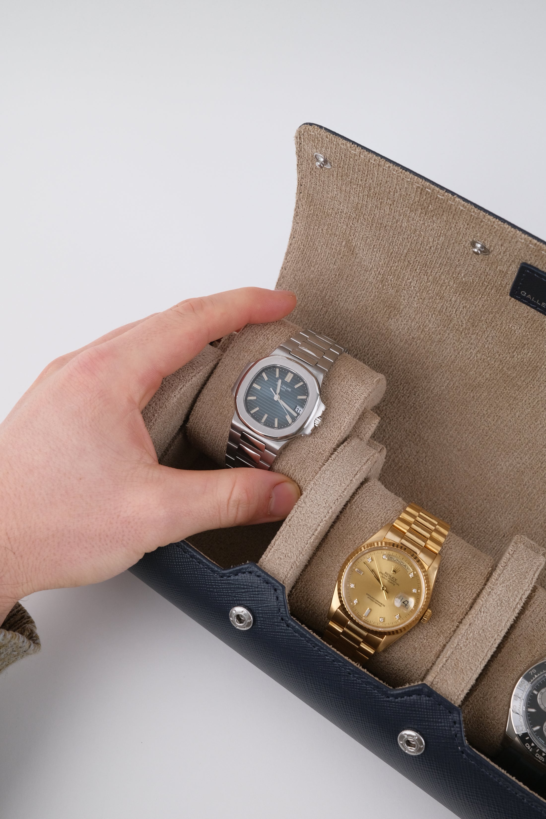 Uhrenrolle 3 - Large - Ocean Blue & Milky Coffee