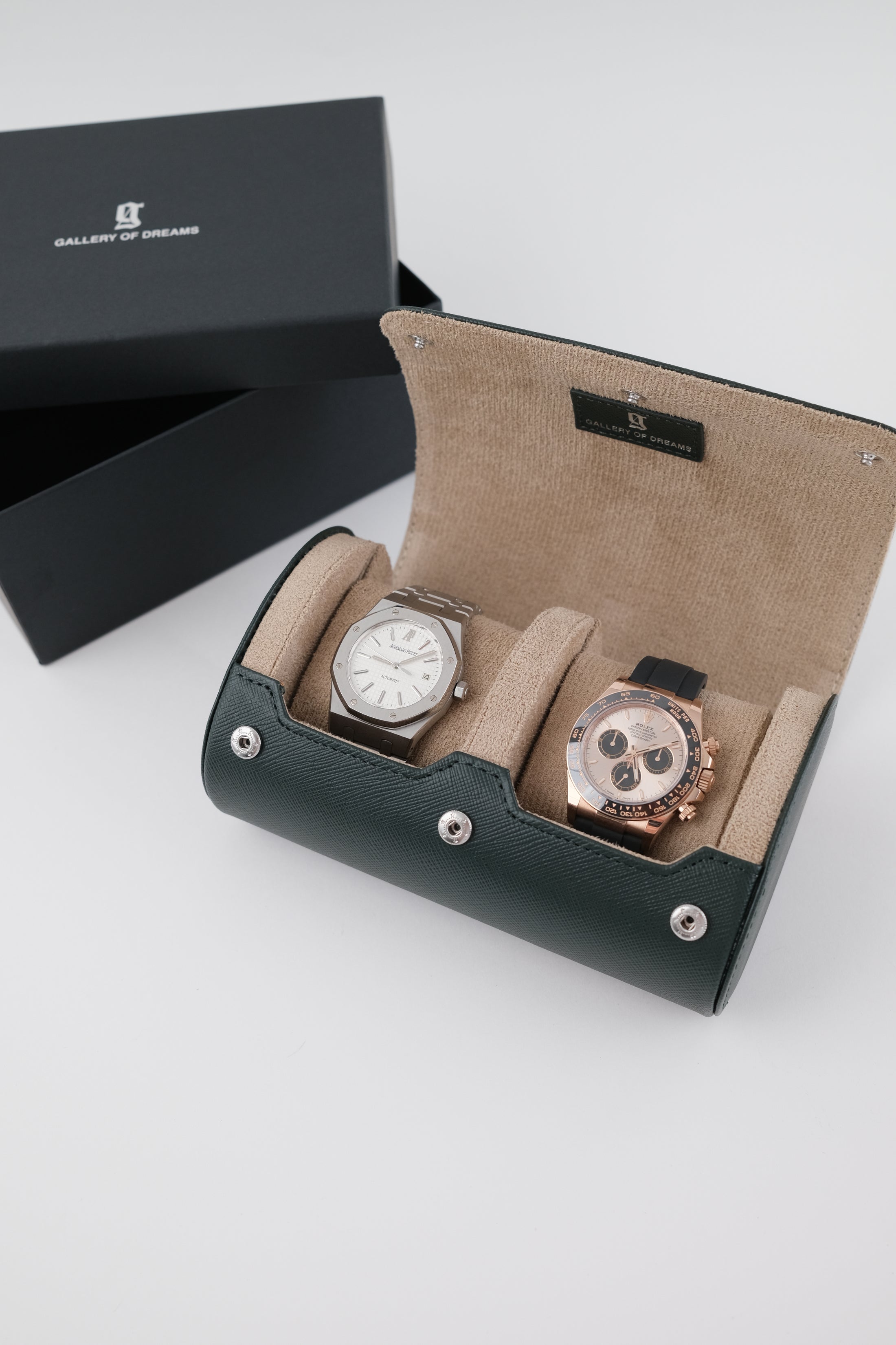 Uhrenrolle 2 - Medium - Forest Green & Milky Coffee