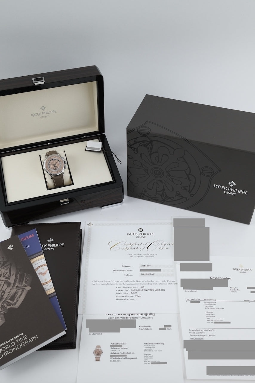 Patek Philippe World Time 5935A-001 - documents et/ou contenu de la livraison