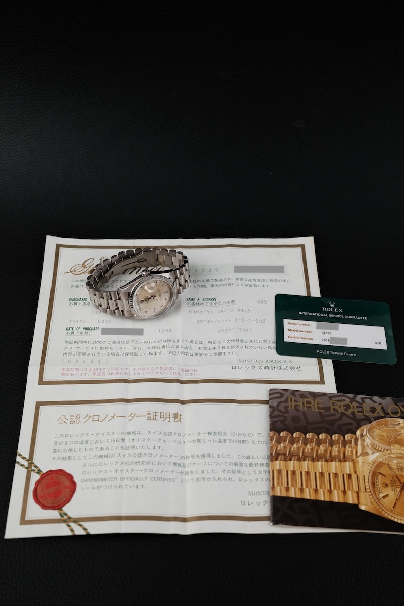 Rolex Day-Date 36 18239 - Papers and documentation