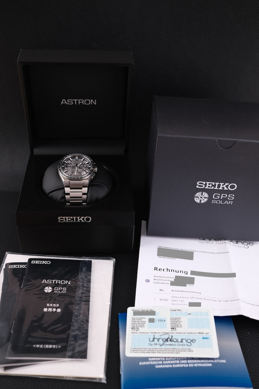 Seiko Astron GPS Solar Dual Time 5X SSH113J1 - Papers and documentation