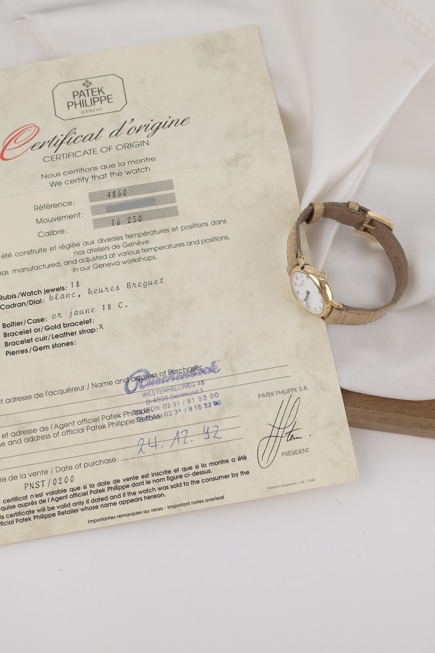 Patek Philippe Calatrava 4860 - Papiere und oder Lieferumfang