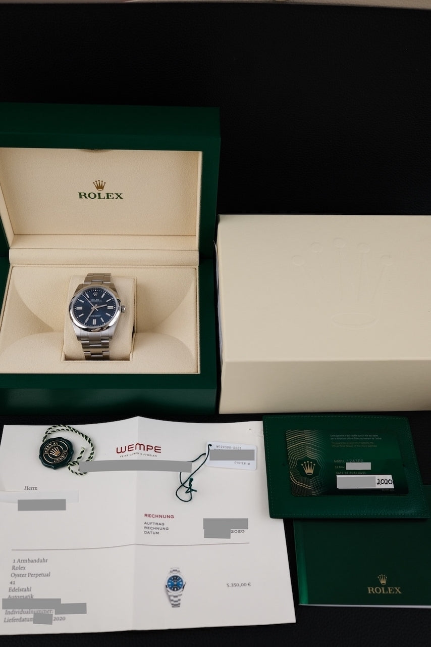 Rolex Oyster Perpetual 41 124300 - Papiere und oder Lieferumfang