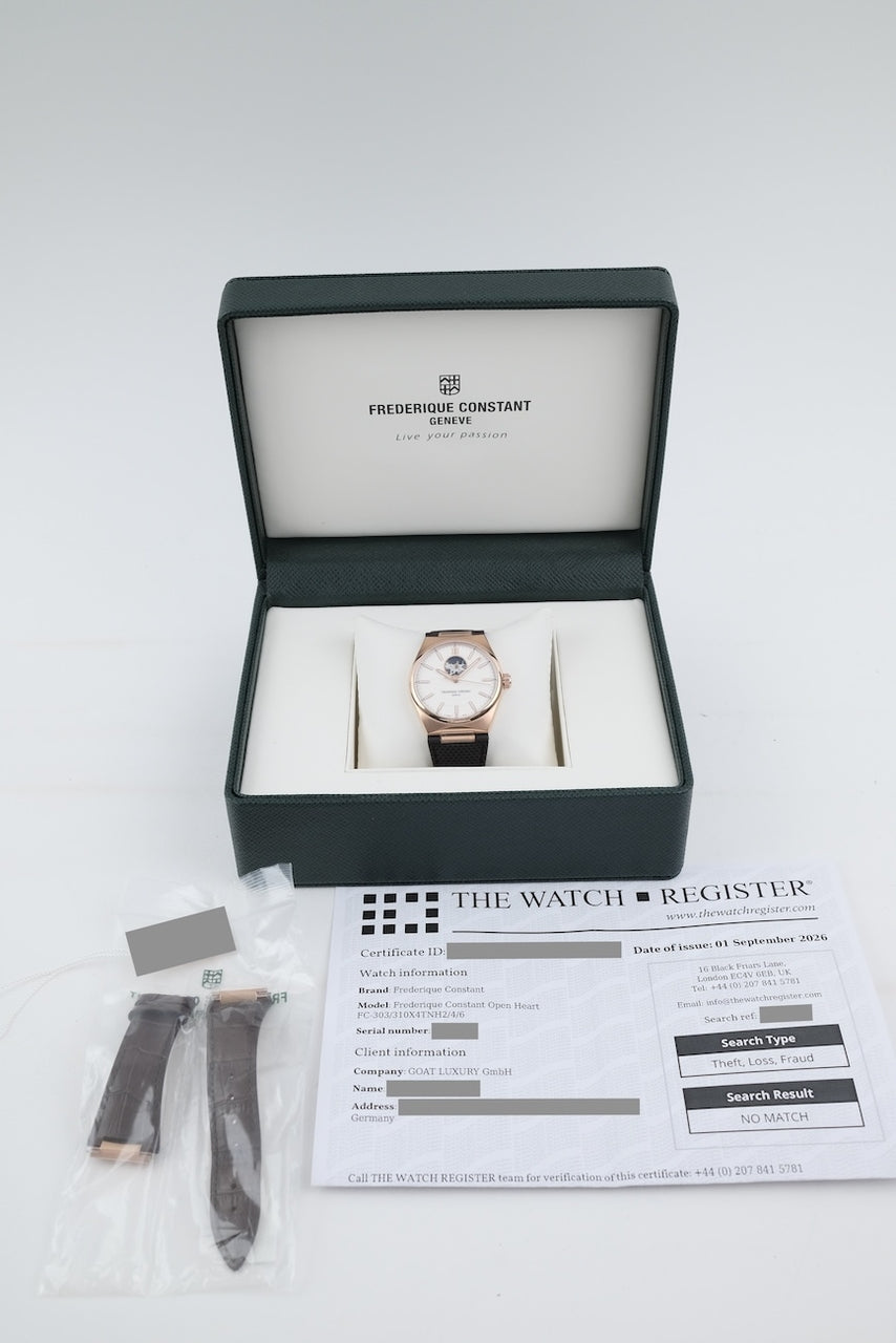 Frederique Constant Highlife Open Heart FC-303/310X4TNH2/4/6 - Papiere und oder Lieferumfang