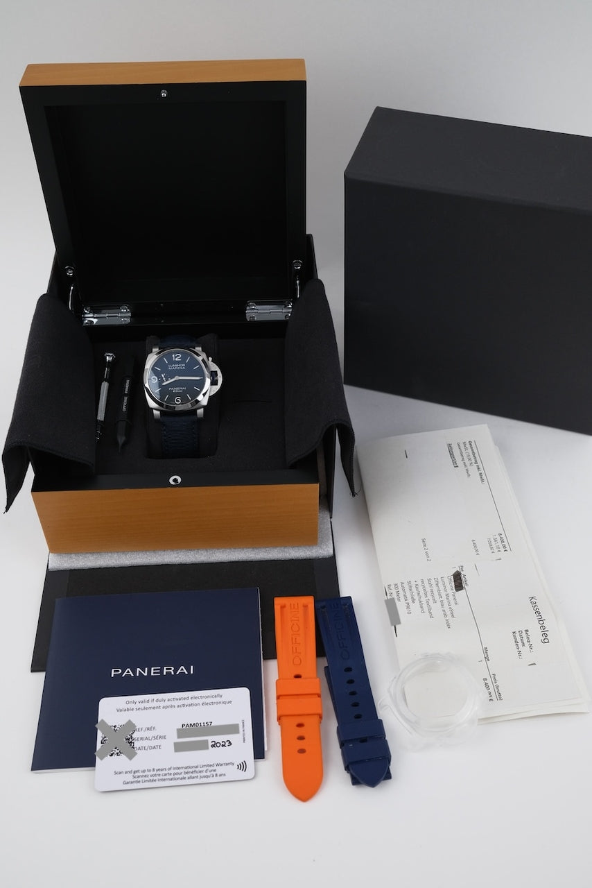 Panerai Luminor Marina Blu Profondo PAM01157 - Papiere und oder Lieferumfang