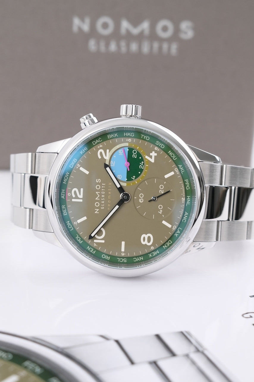 Nomos Club Sport Neomatik Weltzeit Jungle 790.S2 - Thumbnail