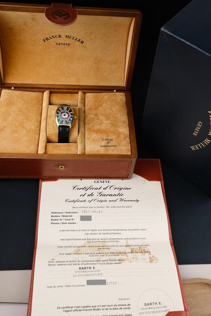 Franck Muller Vegas 5850 - Papiere und oder Lieferumfang