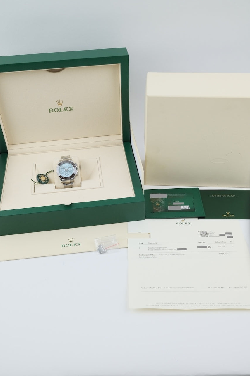 Rolex Daytona Platin Baguette Dial 116506 - Papiere und oder Lieferumfang