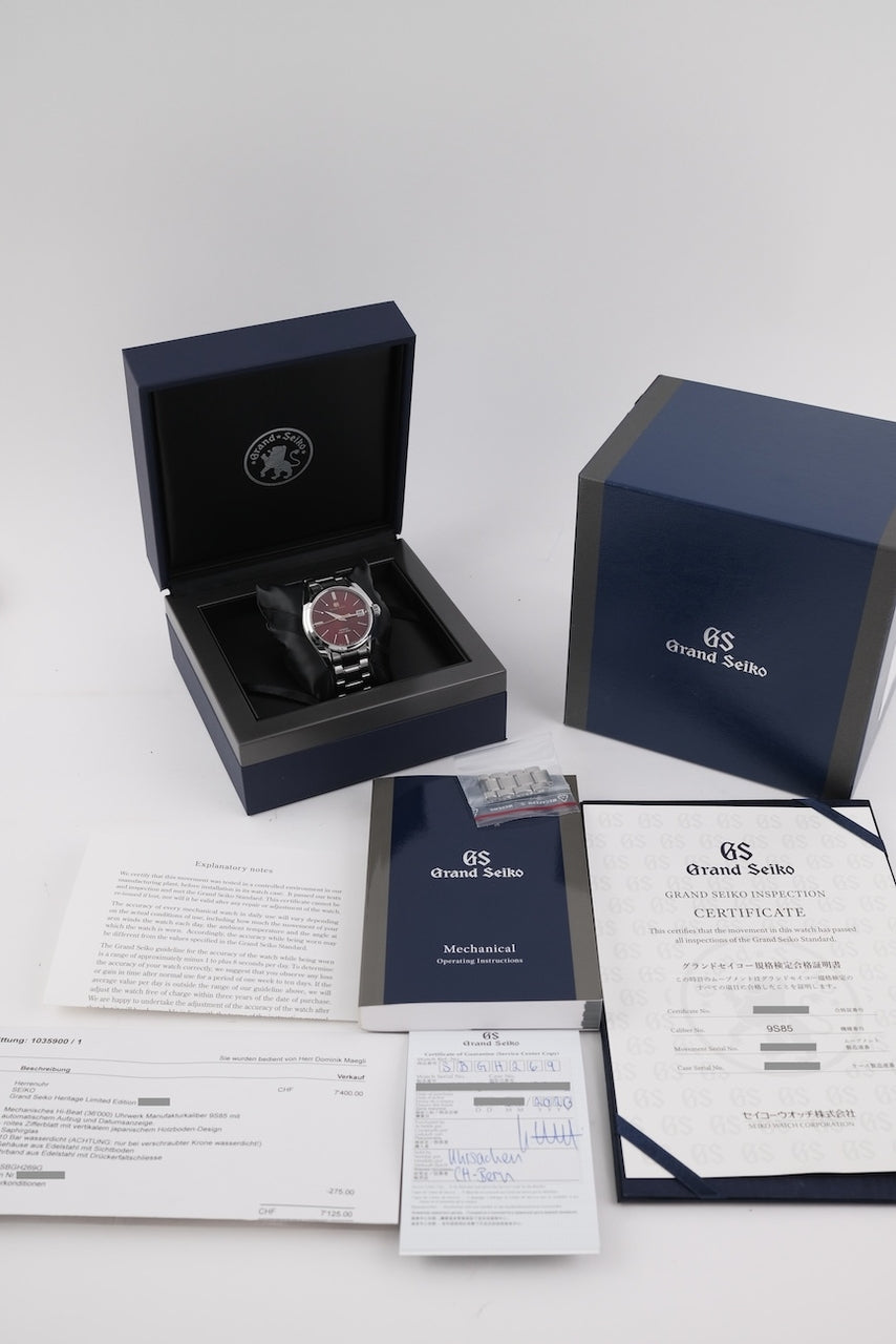 Grand Seiko Heritage Collection SBGH269 - Papiere und oder Lieferumfang