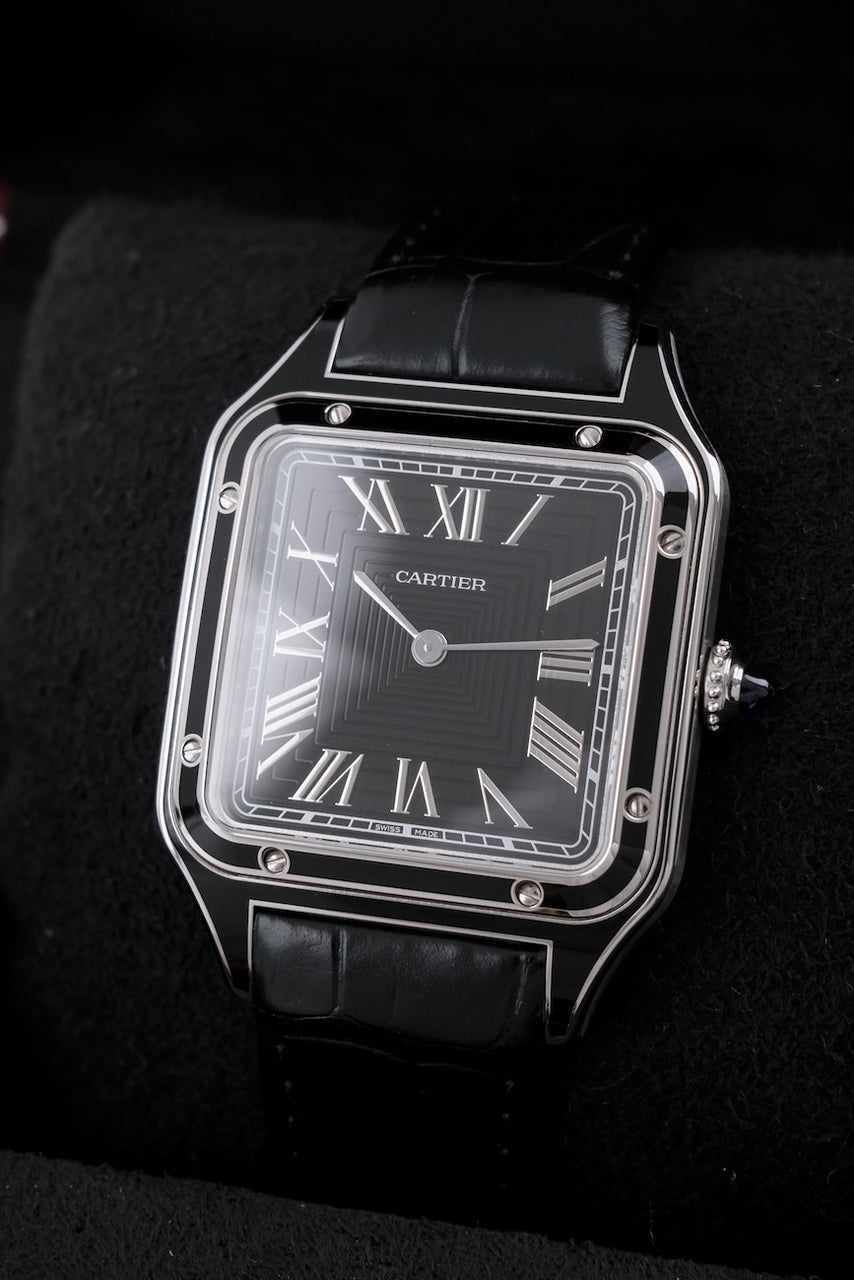Cartier Santos Dumont Black Lacquer WSSA0046 - Thumbnail