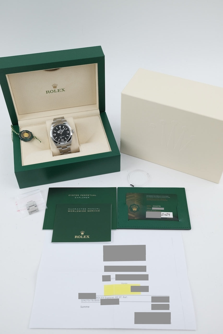 Rolex Explorer 40 224270 - papers and or scope of delivery