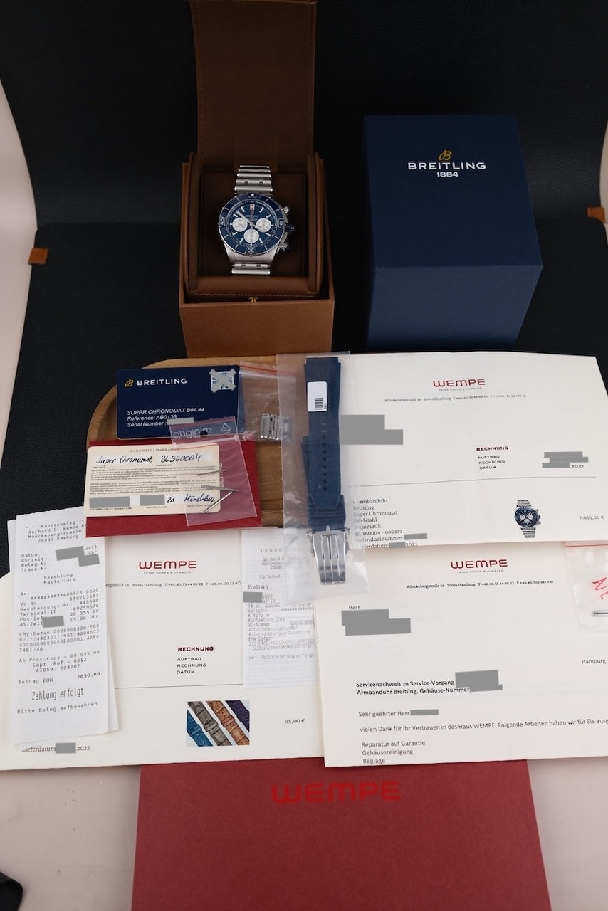Breitling Super Chronomat B01 44 AB0136 - Papiere und oder Lieferumfang