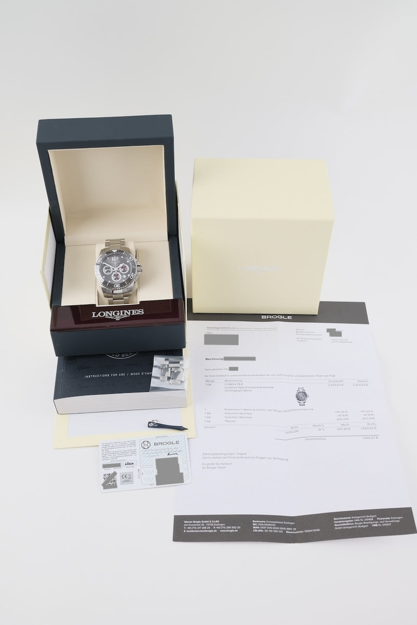 Longines HydroConquest Chronograph L3.883.4.76.6 - Papiere und oder Lieferumfang