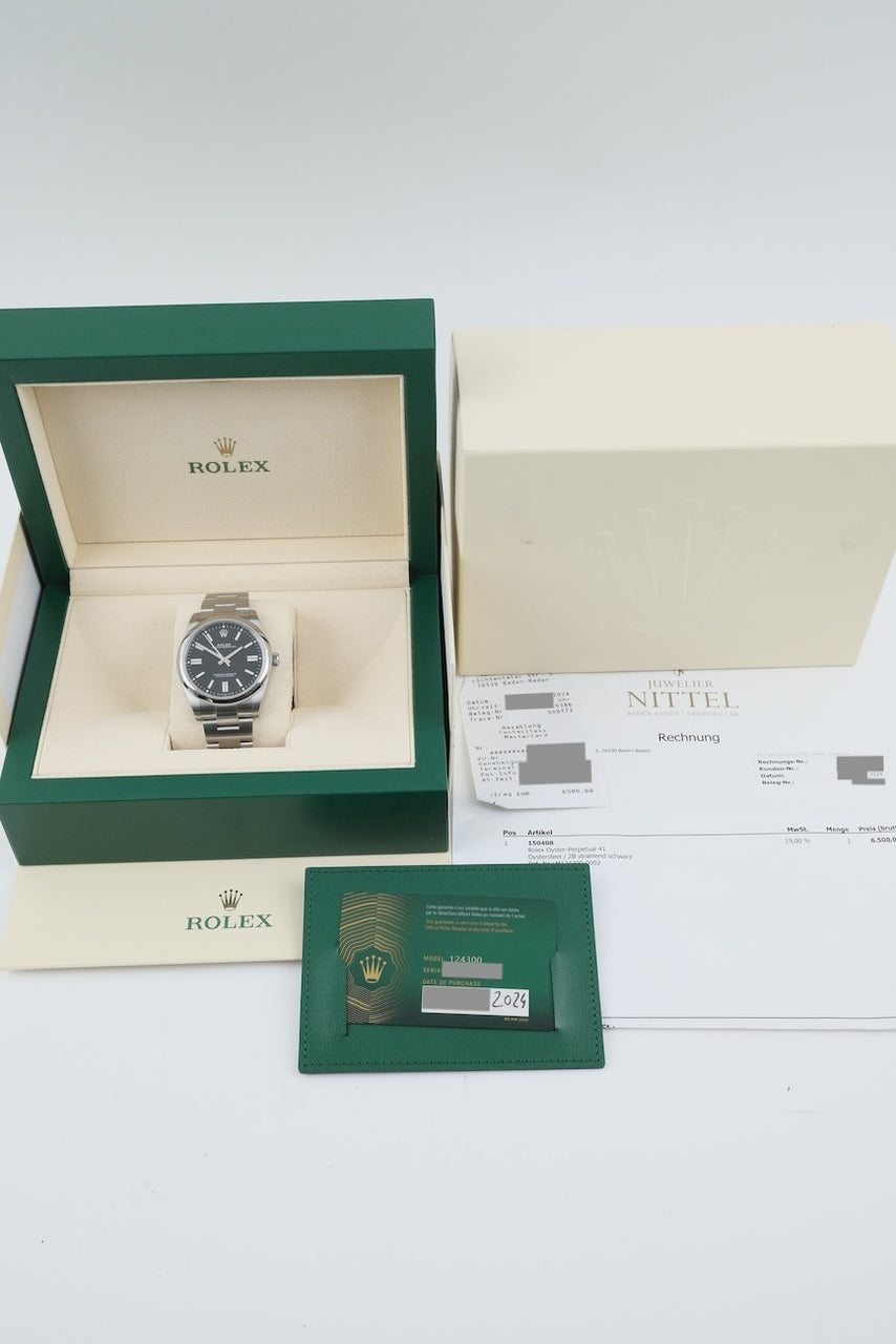 Rolex Oyster Perpetual 41 124300 - Papiere und oder Lieferumfang