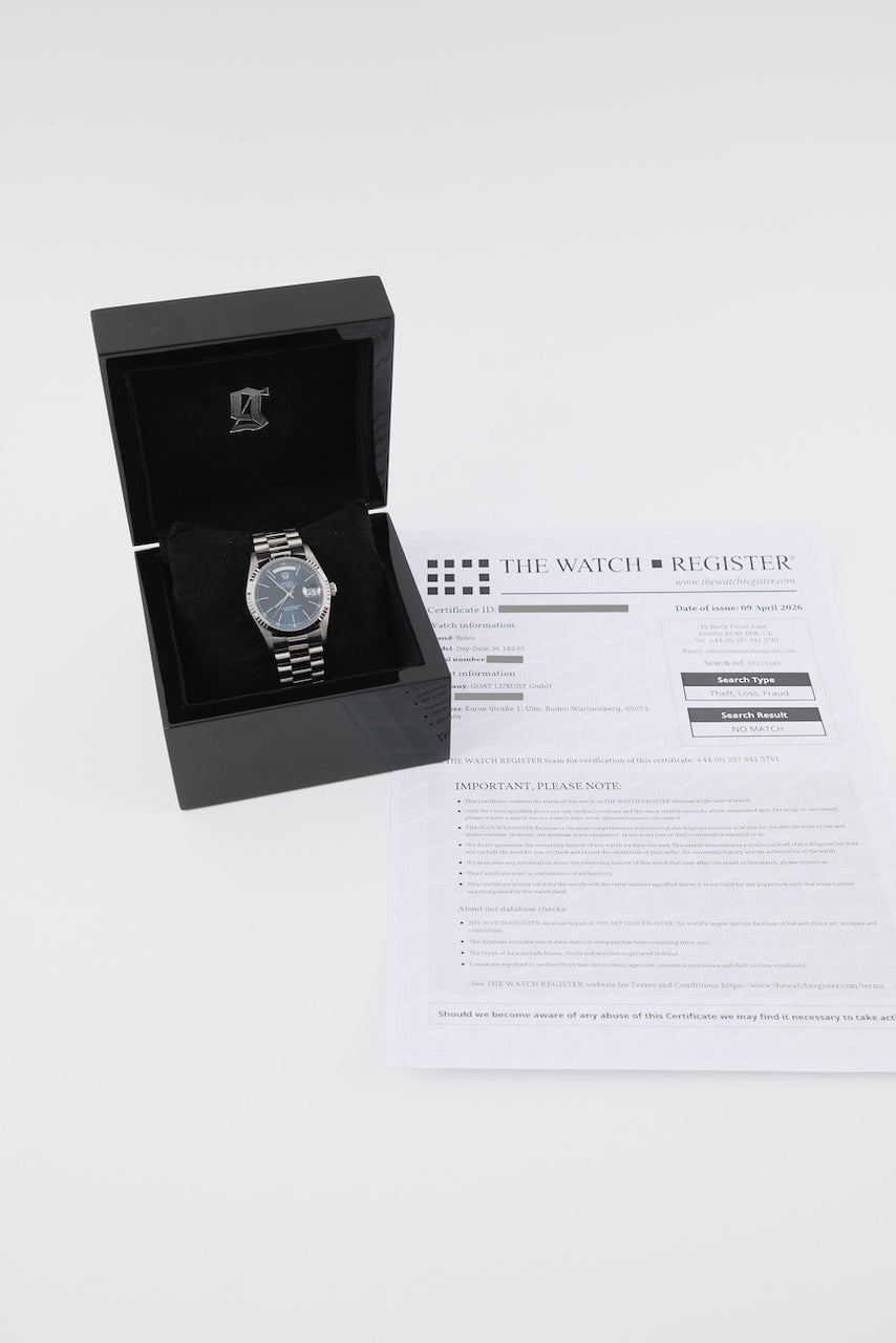 Rolex Day-Date 36 18239 - papers and or scope of delivery