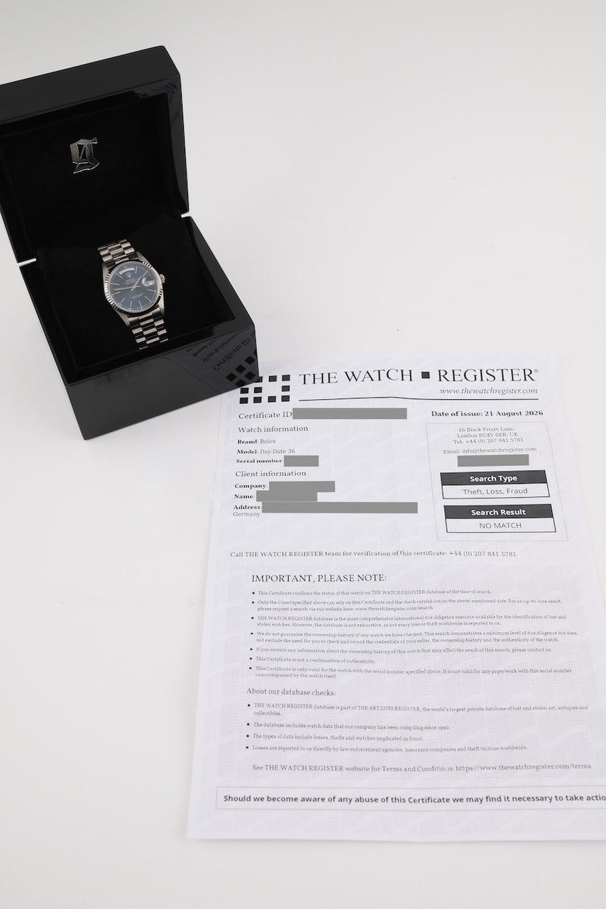 Rolex Day-Date 36 18239 - Papiere und oder Lieferumfang