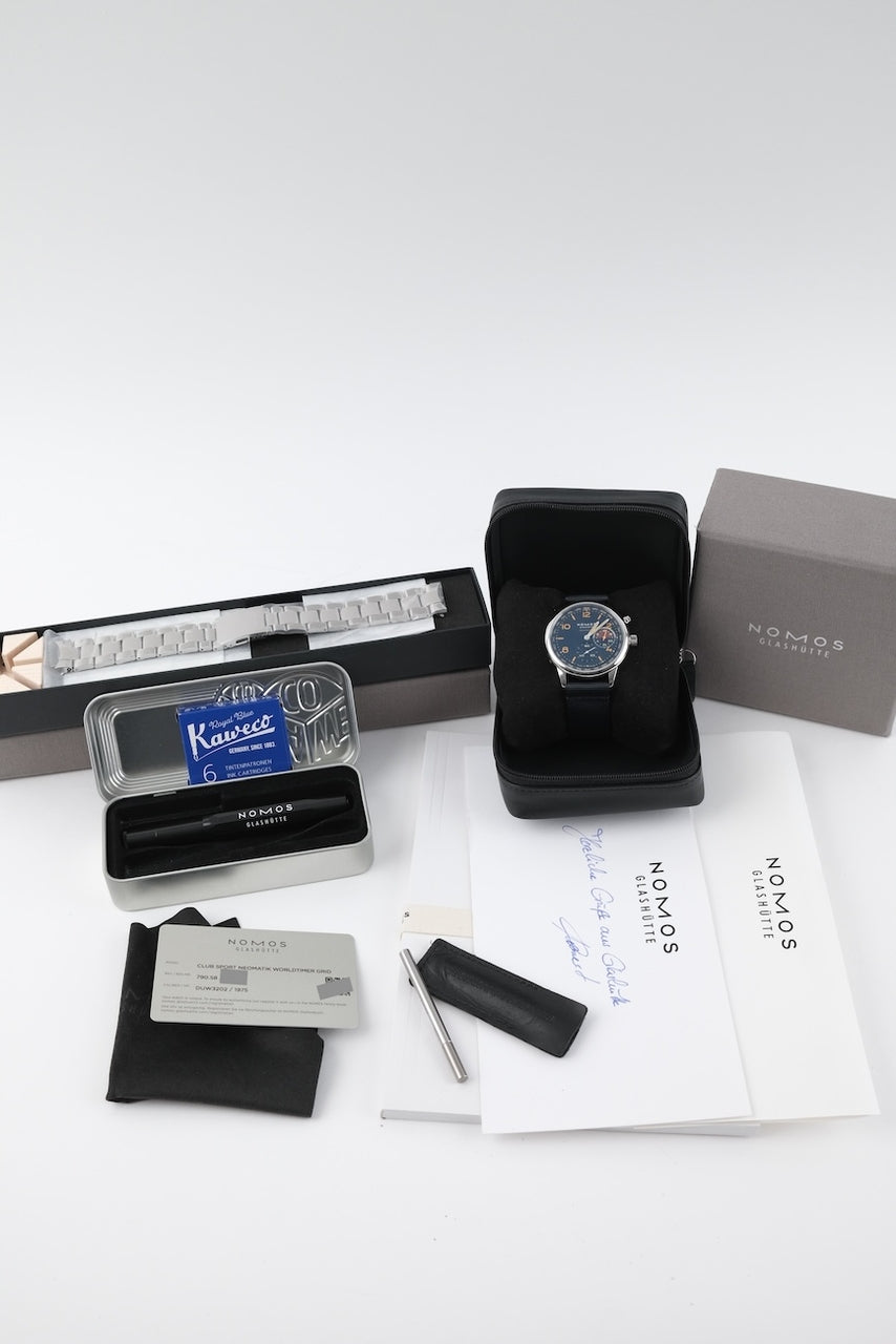 Nomos Club Sport Neomatik Weltzeit Grid 790.S8 - Papiere und oder Lieferumfang
