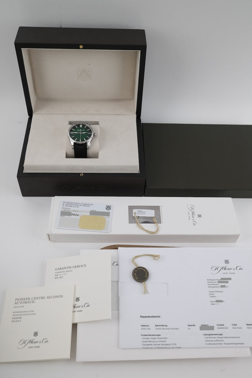 H.Moser & Cie Pioneer Center Seconds Automatic 3200-1202 - dokumenty i/lub zakres dostawy