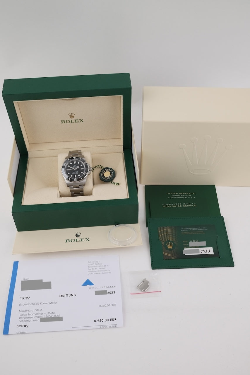 Rolex Submariner No Date 124060 - Papiere und oder Lieferumfang