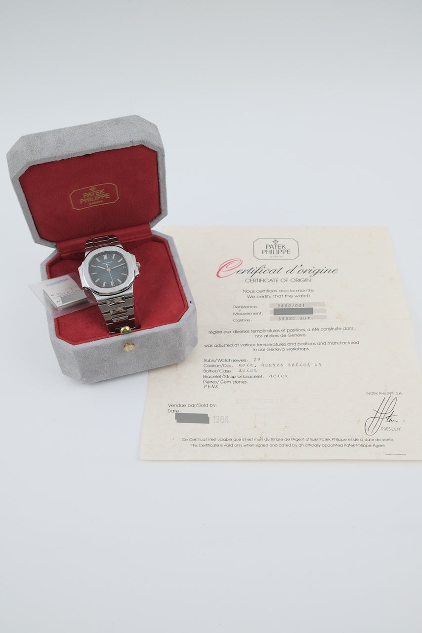 Patek Philippe Nautilus 3800/001 - documenti e/o volume di consegna