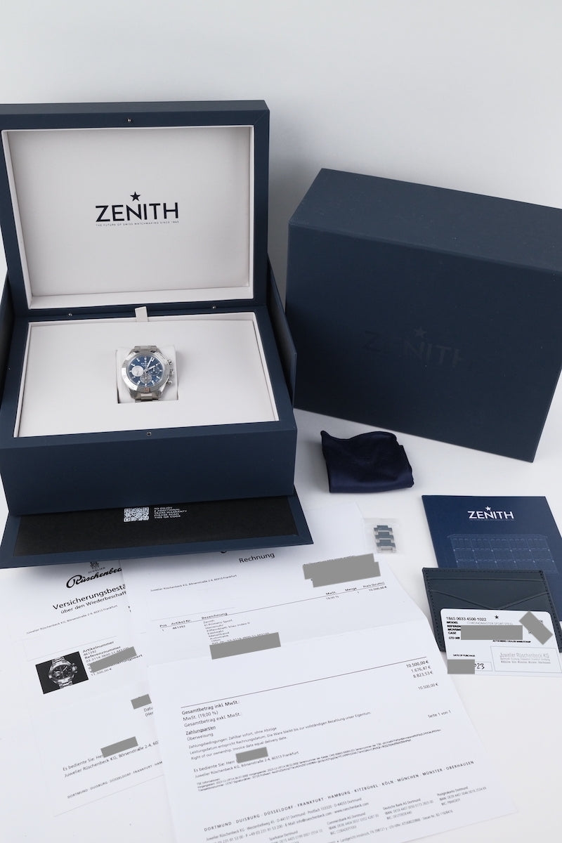 Zenith Chronomaster Sport Stahl 0331143600/51M3100 - Papiere und oder Lieferumfang
