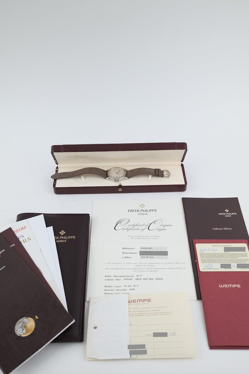 Patek Philippe Calatrava 5107G - documents et/ou contenu de la livraison