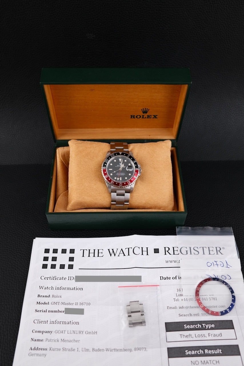 Rolex GMT-Master II 16710 - Papiere und oder Lieferumfang