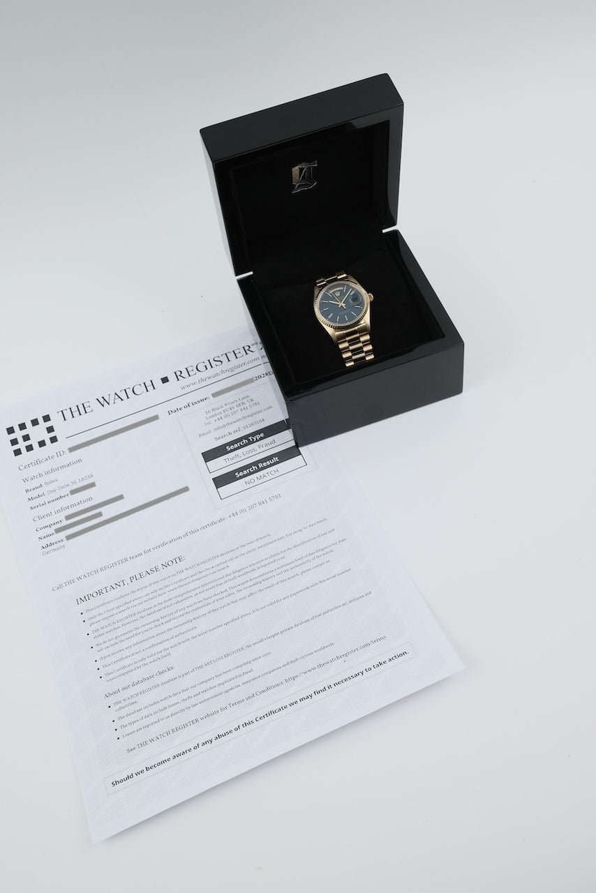 Rolex Day-Date 36 18038 - documents et/ou contenu de la livraison