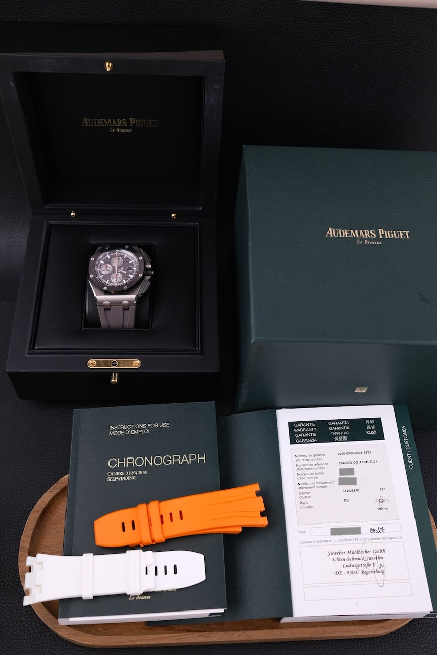Audemars Piguet Royal Oak Offshore Chronograph Titan 264001O.OO.A004CA.01 - Papiere und oder Lieferumfang